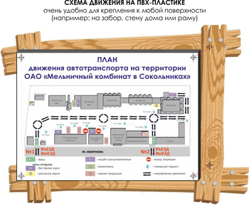 Схема движения (тип c, 2х2 метра, пластик) - Охрана труда на строительных площадках - Схемы движения - vektorb.ru