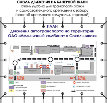 Схема движения (тип c, 1,5х1,5 метра, банер) - Охрана труда на строительных площадках - Схемы движения - vektorb.ru
