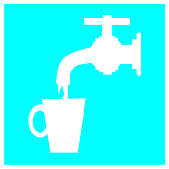 D02 питьевая вода (пластик, 200х200 мм) - Знаки безопасности - Указательные знаки - vektorb.ru