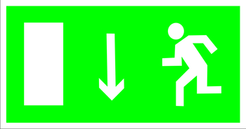 E10 указатель двери эвакуационного выхода (левосторонний) (пластик, 300х150 мм) - Знаки безопасности - Эвакуационные знаки - vektorb.ru