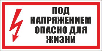 S28 под напряжением. опасно для жизни (пленка, 300х150 мм) - Знаки безопасности - Вспомогательные таблички - vektorb.ru