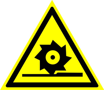 W22 осторожно! режущие валы (пленка, сторона 200 мм) - Знаки безопасности - Предупреждающие знаки - vektorb.ru