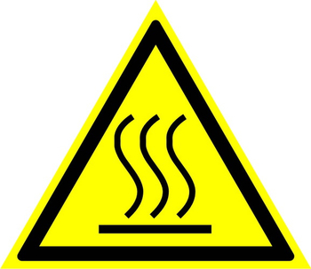 W26 осторожно! горячая поверхность (пластик, сторона 200 мм) - Знаки безопасности - Предупреждающие знаки - vektorb.ru
